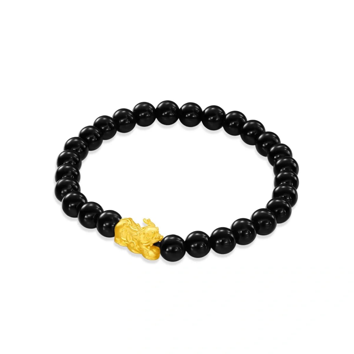 Chow Tai Fook Pixiu 999 Gold Bracelet (Black Chalcedony)