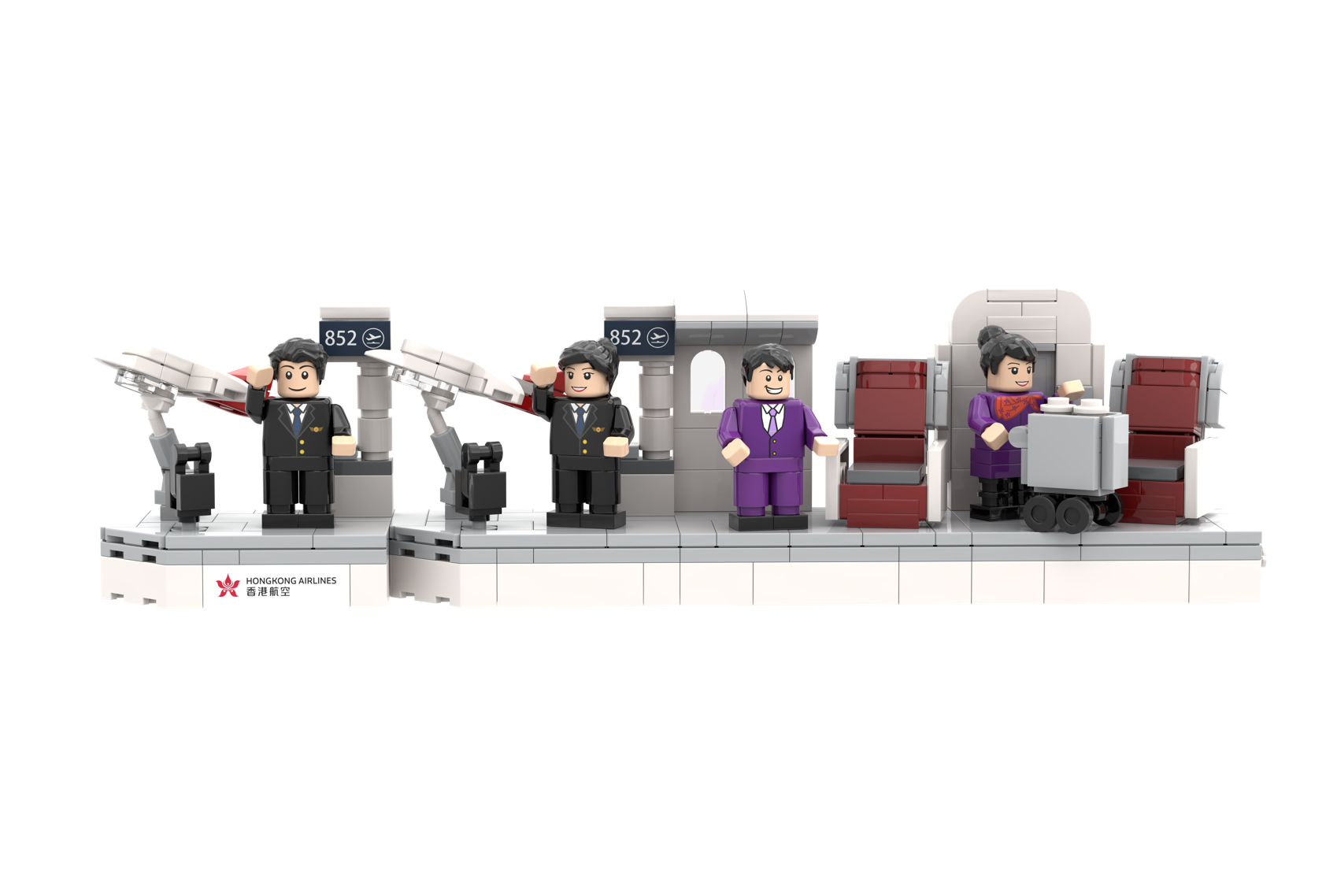 Hong Kong Airlines Crew Collection Brick Figure Blind Box Full Set